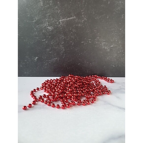 Christmas Tree Beaded Garland Red Vintage - Picture 6 of 10